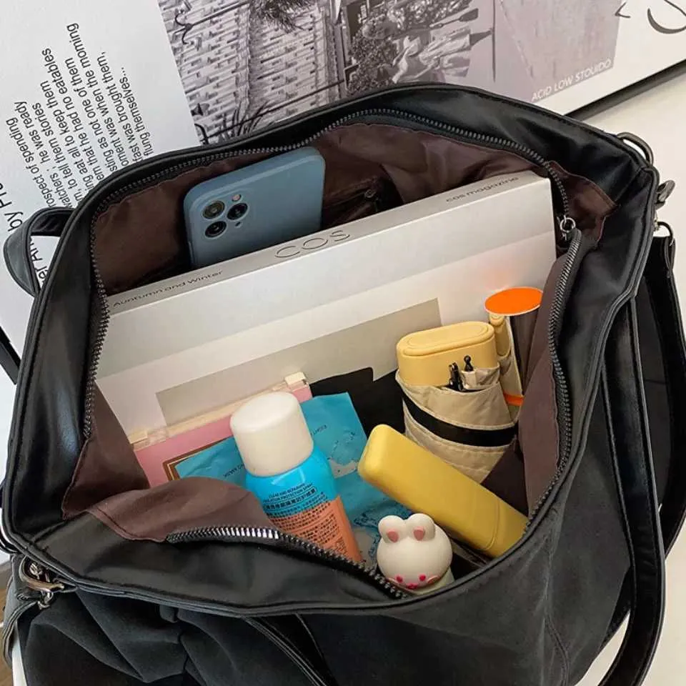 Borsa a tracolla vintage classica retrò alla moda in morbida pelle PU casual con tracolla singola, grande capacità_voghion.com