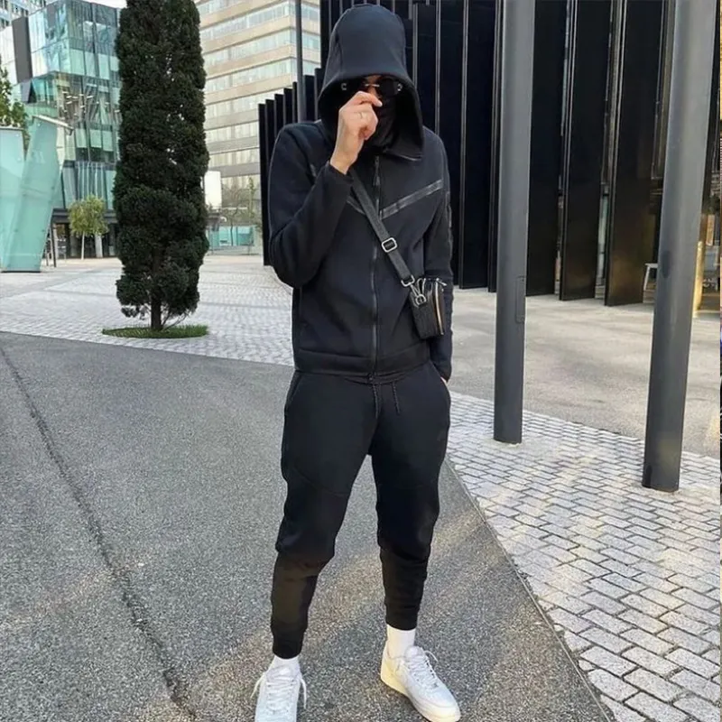 Tracuits Anzug Hoodie Mode Casual Sport Reißverschluss Jacke Hose Anzughose Männer Neu in Herren-Sets 230922_voghion.com
