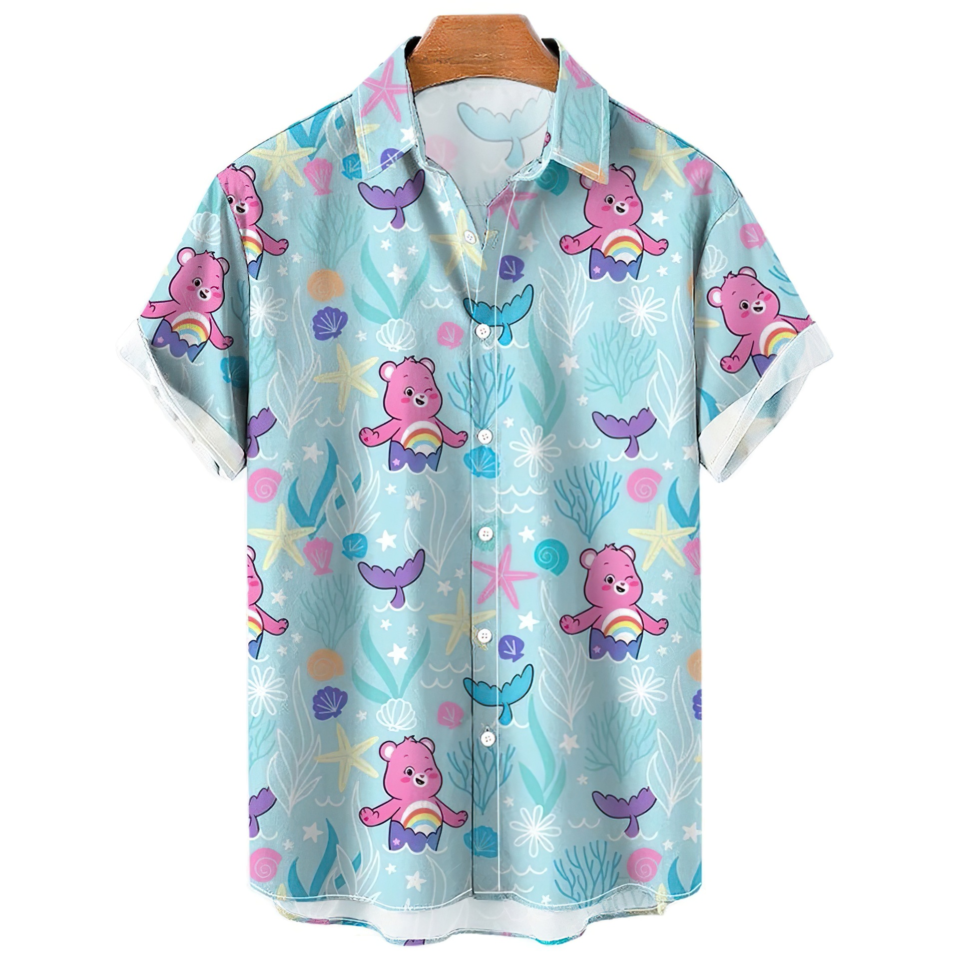 Chemise hawaïenne surdimensionnée à manches courtes pour hommes et femmes, vêtements créatifs, imprimé kawaii numérique 3d, nouvelle collection 2024_voghion.com