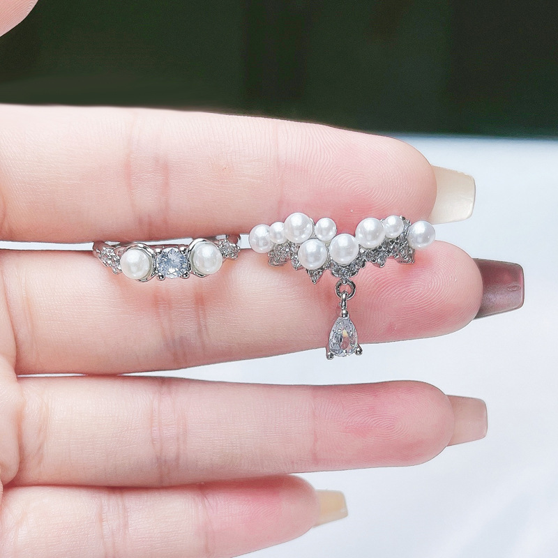 French light luxury pearl inlaid open for women with a high-end feeling, sweet, cool, exquisite autumn winter_voghion.com