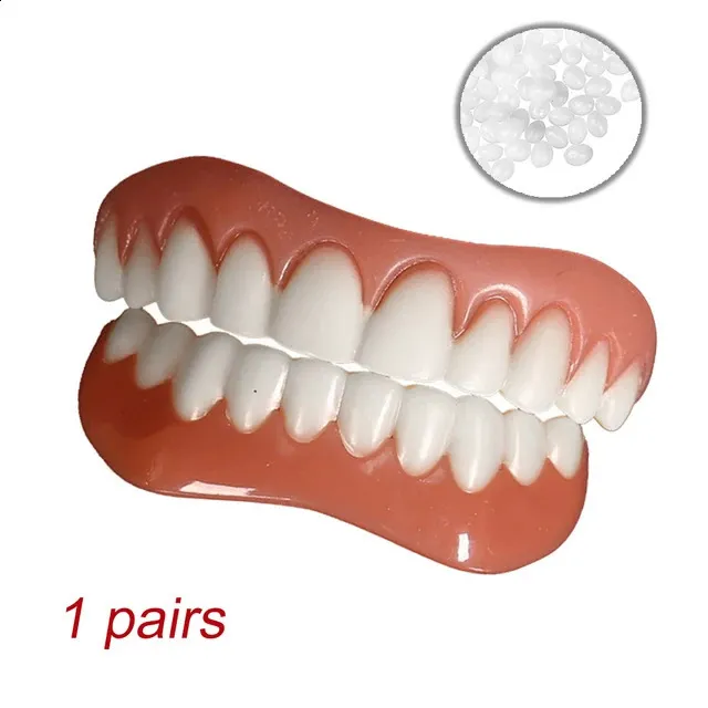 Σιδεράκια Smile Teeth Κάτω και Άνω Όψεις Silica Gel Ψεύτικη Αφαιρούμενη Οδοντοστοιχία Στοματική Φροντίδα Οδοντιατρική 240731_voghion.com