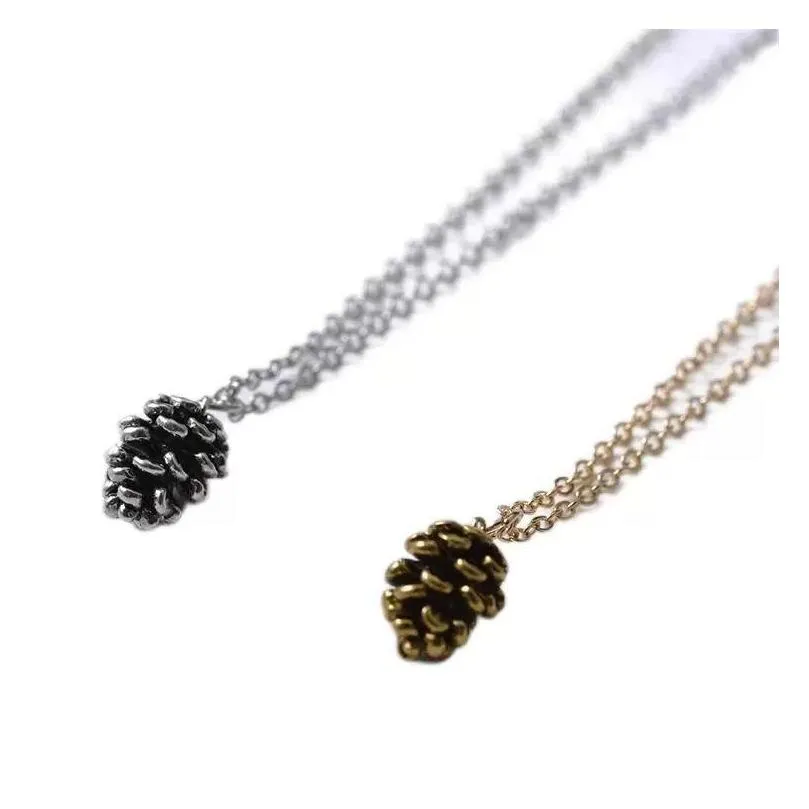 Collana con ciondolo a pigna gioiello natura per donna e uomo_voghion.com
