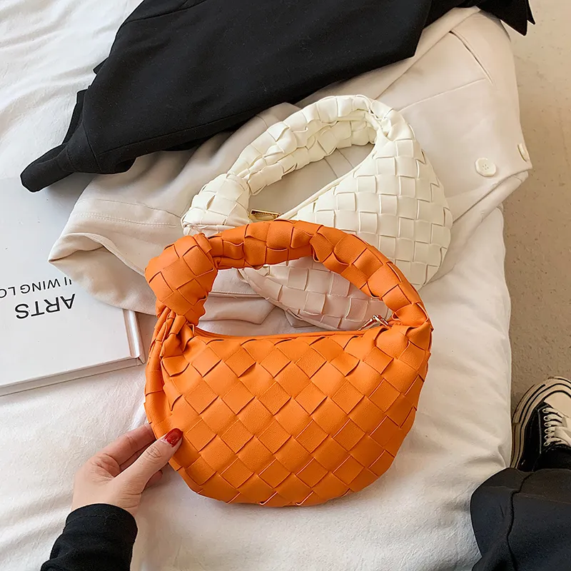 Abendtaschen Damen Schulter PU Leder Handtasche für Frauen 2024 Sommer Weben Handtaschen und Geldbörsen Weibliche Reise_voghion.com