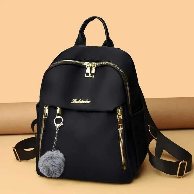 Schwarzer Damen Rucksack Stylischer Rucksack Für Reise Schule_voghion.com