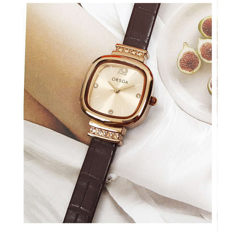 Oushijia Brand Fashionable Women's Live Broadcast With Diamond Studded Small Sugar Square Quartz Watch For Women_voghion.com
