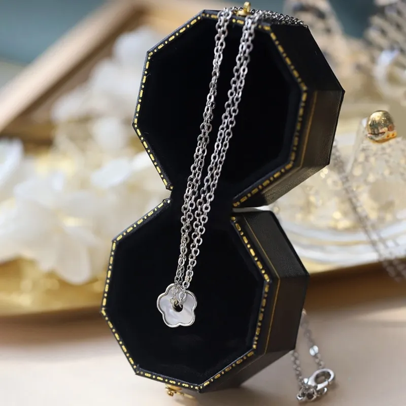 Collane con ciondolo, doppio strato, fiore, collane per ragazza_voghion.com