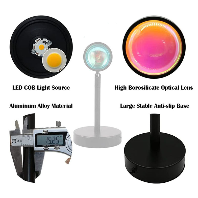 Led Sunset RGB Lamp Projection Stage Light Rainbow Atmosphere Mood Neon Night Lights For Home Bedroom Bar Live Decoration Gift_voghion.com