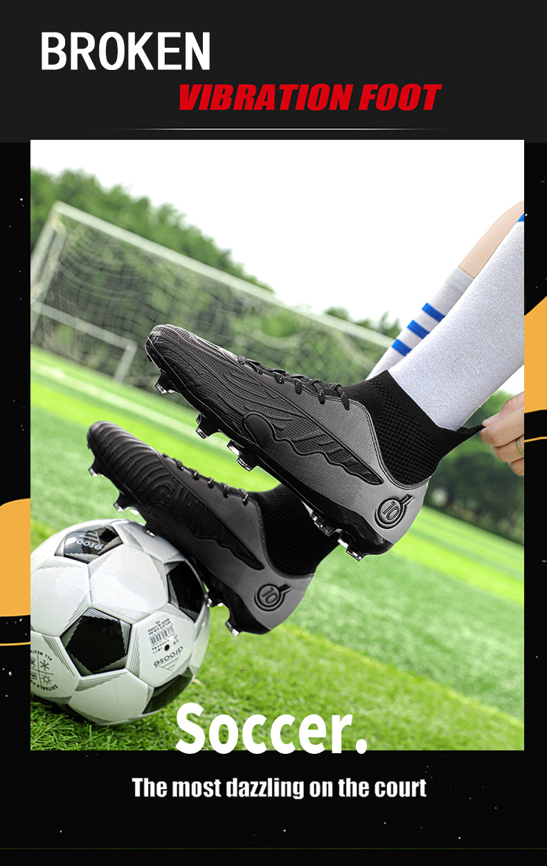 Soccer shoes Men's and women's spike crushing student game training shoes_voghion.com
