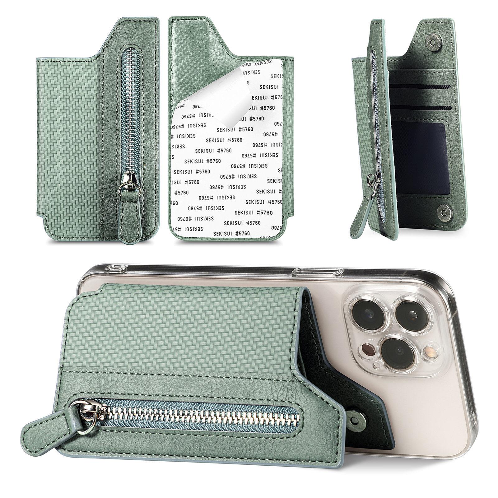 Mobile Phone Card Bag, Card Sleeve, Left And Right Flap, Multi-insert Card Holder, Mobile Phone Bag, Creative Personality, Back Sticker Card Bag_voghion.com
