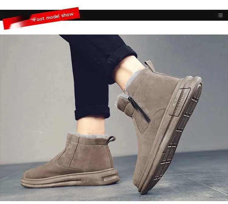 Grenzüberschreitender Großhandel neuer Winter-High-Top-Designer-Herrenschuhe Mode Schnee mit Plüsch dicker seitlicher Reißverschluss kalt_voghion.com