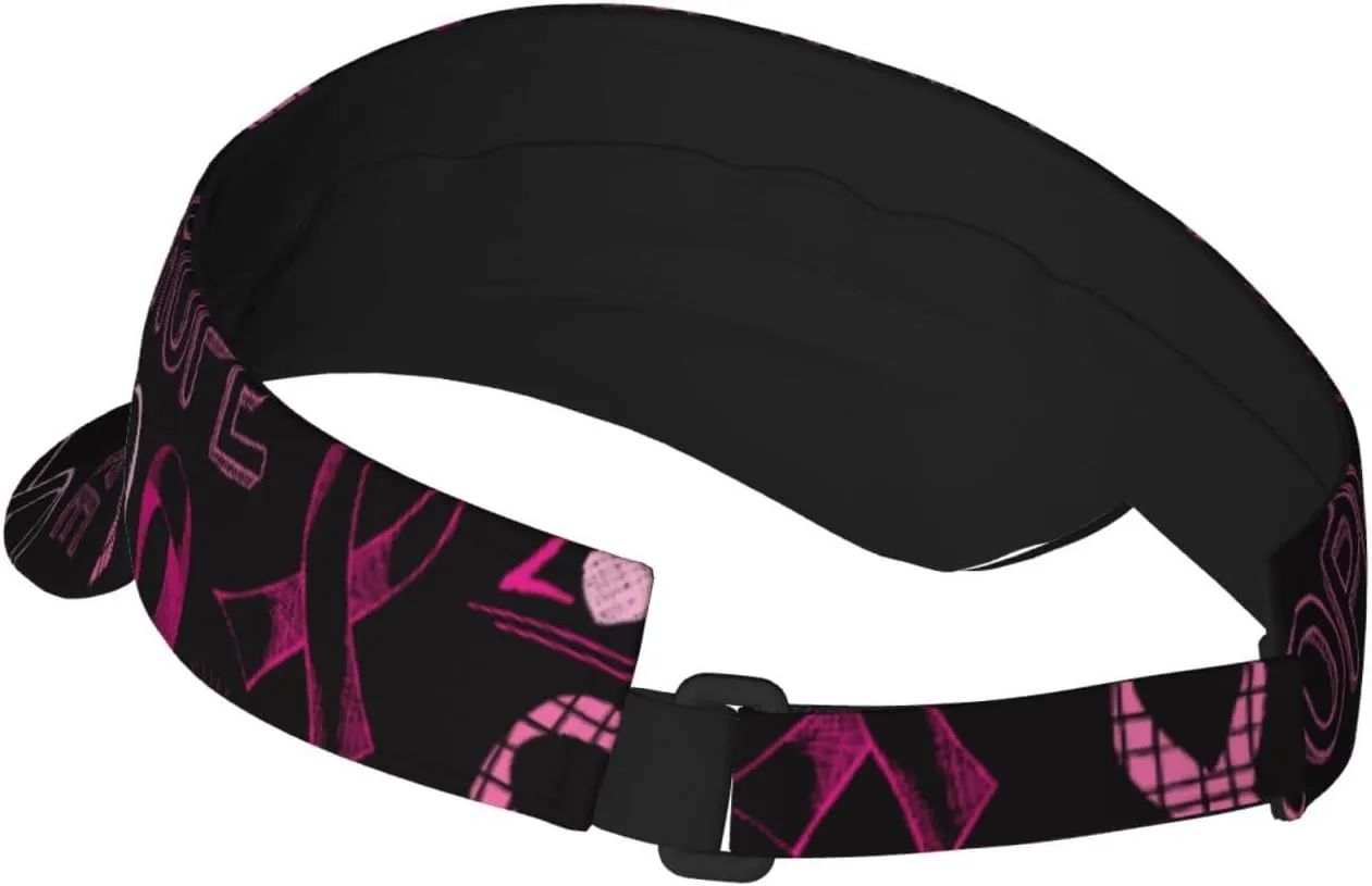 Ball Caps Sport Sun Visor Hat Breast Cancer Awareness Empty Top Cap For Golf Tennis_voghion.com
