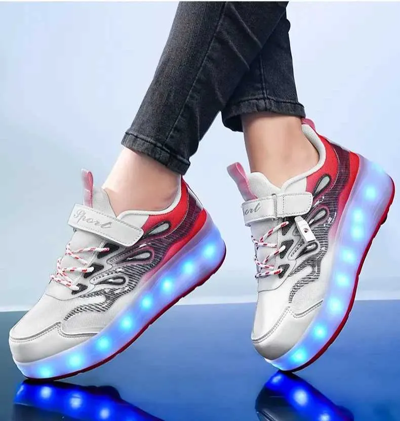 Moda Paten Ayakkabıları Çocuklar Çocuklar Günlük Spor Oyuncak Hediye Oyunlar Erkekler 4 Tekerlek Spor Ayakkabılar Kızlar Botlar Ultra Hafif_voghion.com