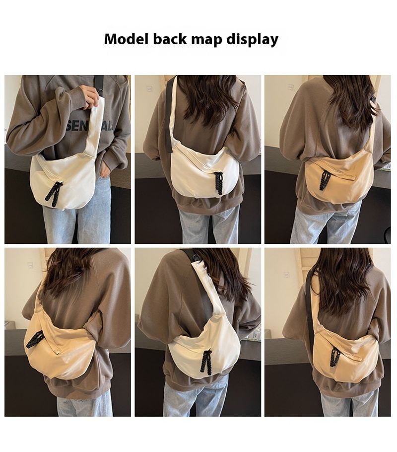 2024 Neue lässige, vielseitige, leichte Canvas-Tasche für Damen, einfache und modische Knödeltasche, große Kapazität,_voghion.com