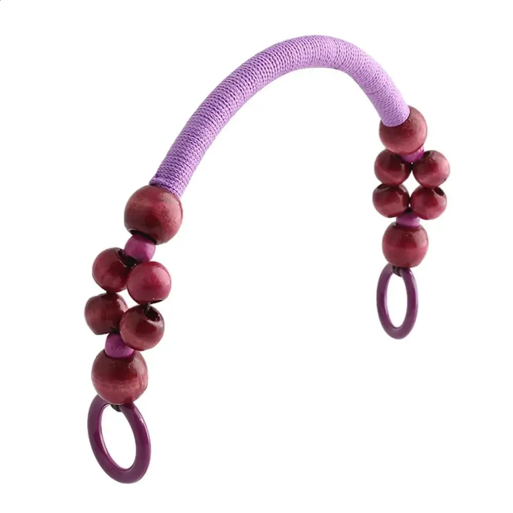 Cinghia per borsa fai da te con perline di legno intrecciate retrò di alta qualità, tracolla per borsa, manico per borsa 240805_voghion.com