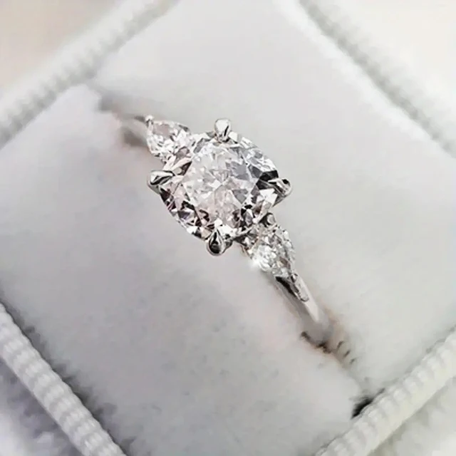 Heiße verkäufe Huitan Kissen Geformt Zirkonia für Frauen Mode Vertraglich Design Hochzeit Zubehör Verlobungsringe Heißer_voghion.com