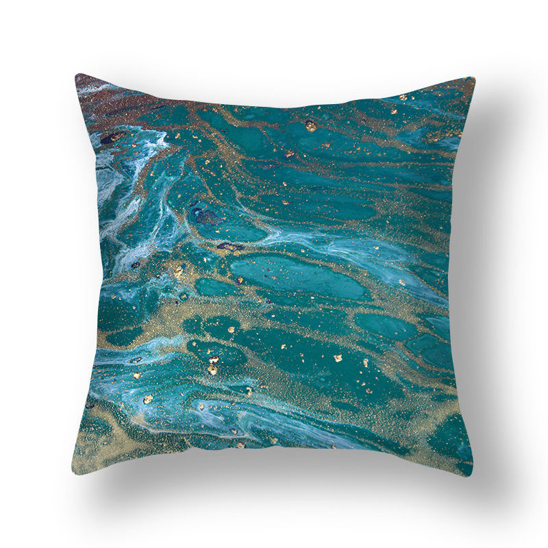 Nuovo cuscino astratto nordico oro verde dorato federa modello inchiostro divano soggiorno comodino_voghion.com