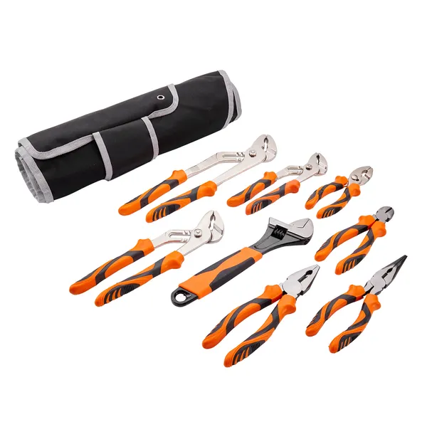8-piece Pliers And Adjustable Wrench Tool Set For Workshop_voghion.com