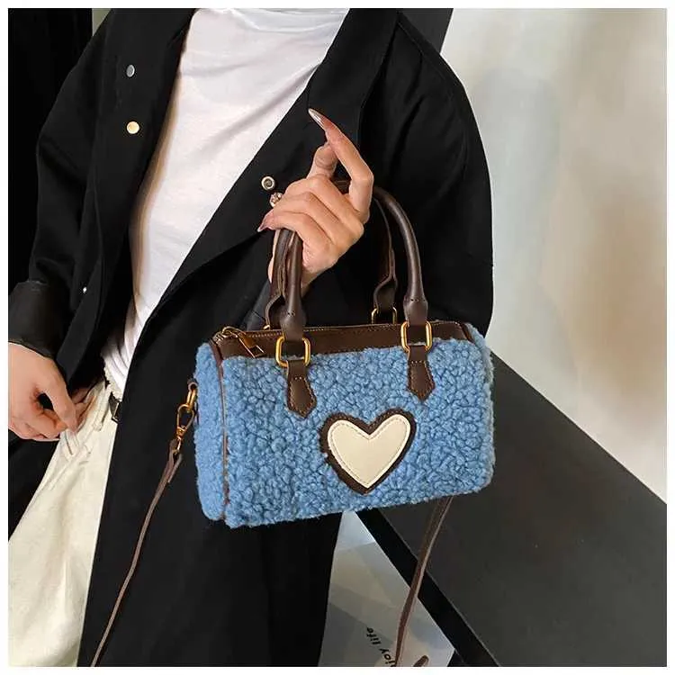 Pluche handtas dames winter warm zachte schoudertas crossbody tas_voghion.com