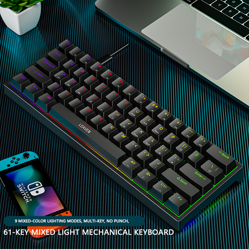 K620 Mini clavier mécanique de jeu 61 touches rvb Hotswap type-c clavier de jeu filaire PBT claviers 60% claviers ergonomiques_voghion.com