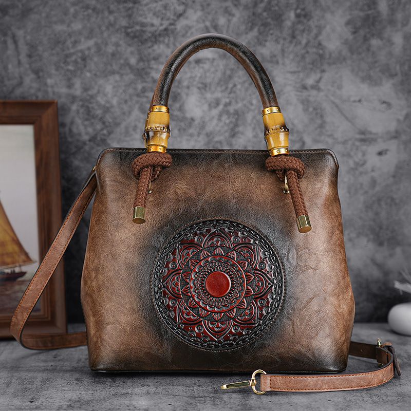 2024 Vintage Schulter Umhängetaschen Spleißen litche geprägte Handtasche für Damen Geschenk Geldbörse PU Leder_voghion.com