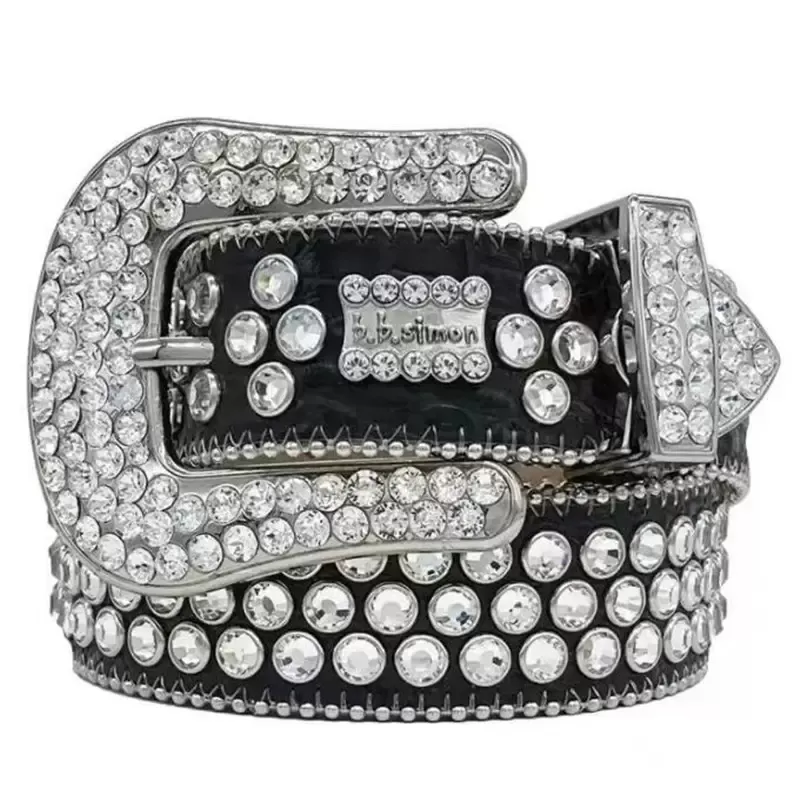 Ceinture de créateur 2022 Bb Simon Ceintures pour hommes et femmes Ceinture diamant brillante sur noir bleu blanc multicolore_voghion.com