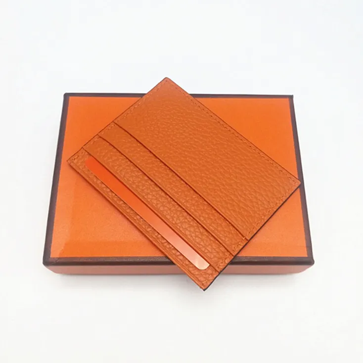 Portafoglio porta carte di credito in vera pelle di alta qualità per uomo e donna, mini portafoglio con scatola_voghion.com