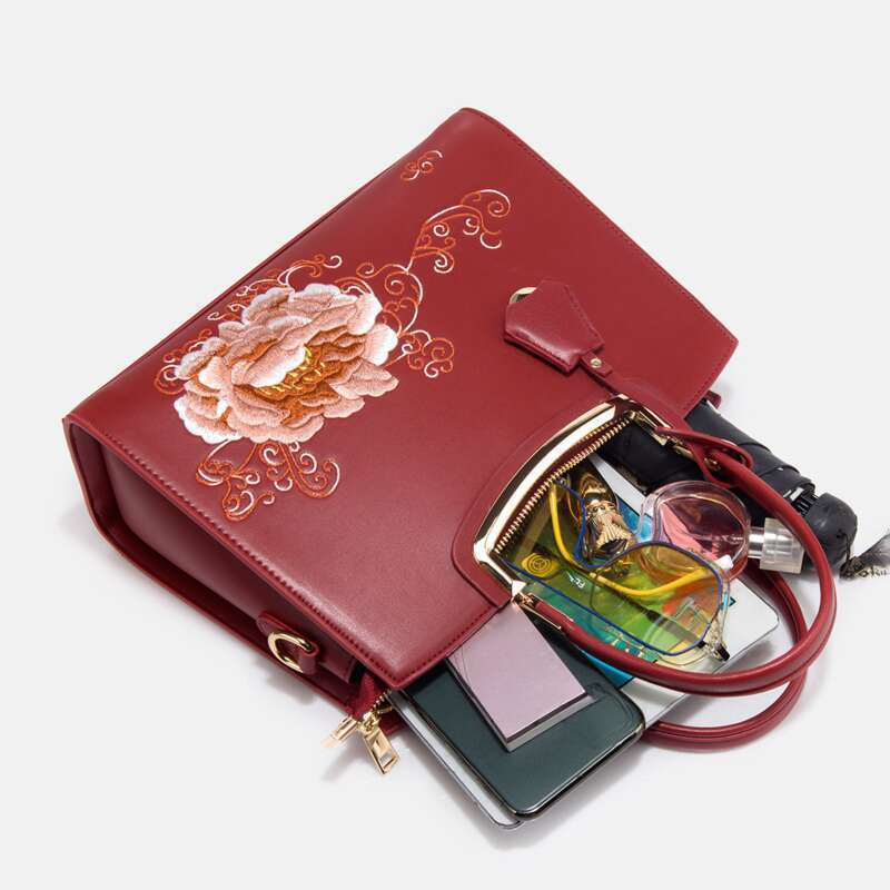 Bolsa de casamento vermelha bordada para o dia das mães, bolsa de presente premium para sogra_voghion.com