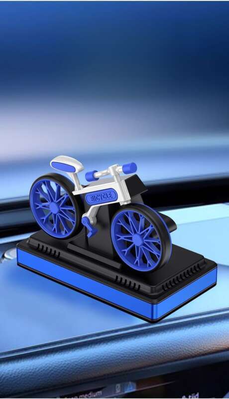 Car Mounted Solar Powered Rotating Creative Interior High-end Decoration Men's Center Console Bicycle Ornament Solid_voghion.com