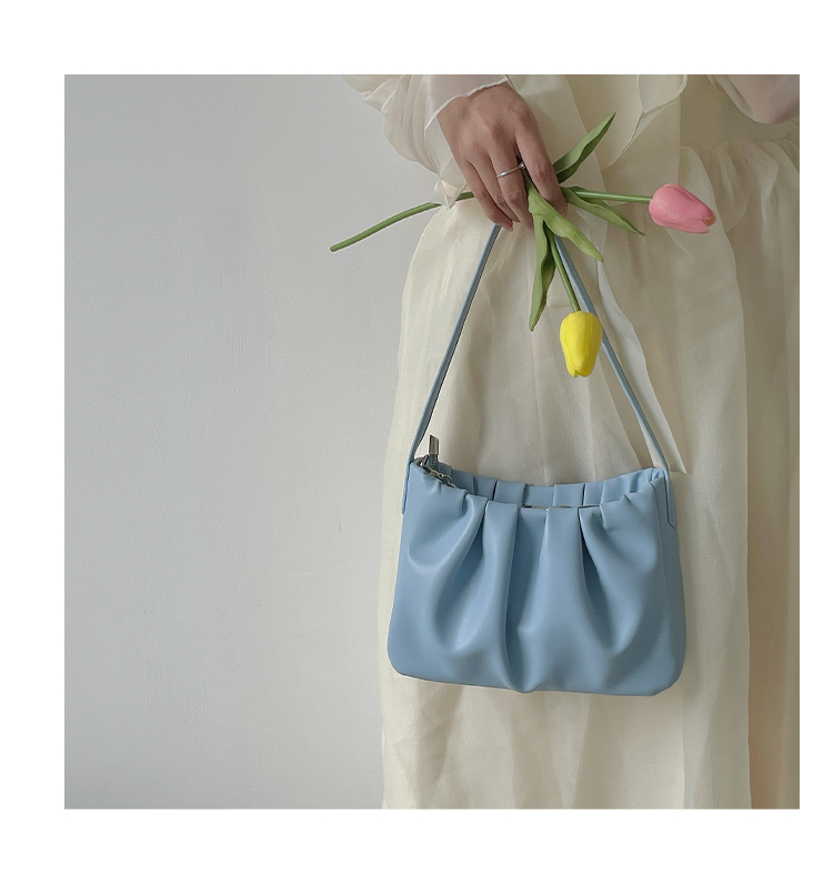 Neue handliche kleine Wolke im französischen Stil 2024 Sommernische plissiert einfache und modische Umhängekette mit einer Schulter_voghion.com