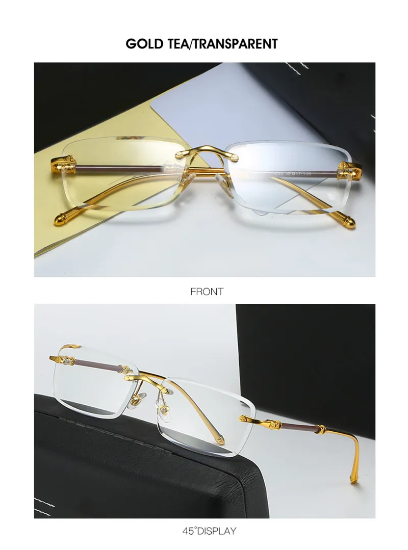 Lunettes de soleil pour hommes, nouvelle monture sans monture, coupe diamant, mode ins net rouge, les mêmes lunettes de soleil peuvent être assorties à la myopie en gros_voghion.com