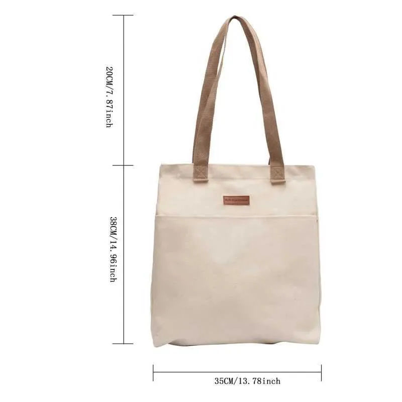 Canvas Tote Bag Women's Shoulder Bag Premium Sensory Handbag_voghion.com