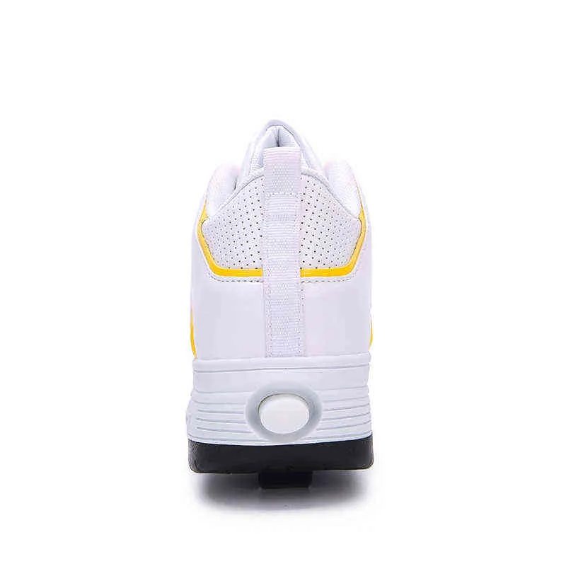 Chaussures de sport à roulettes avec deux roues pour enfants garçons filles mode tennis enfants garçon fille patinage roue sneaker_voghion.com
