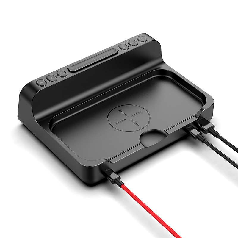 15W Fast Wireless Charger Alarm Clock For iPhone 8 11 12 13 Pro Max Mini/Samsung S21/Xiaomi Type C Desktop Clock Charger Station_voghion.com