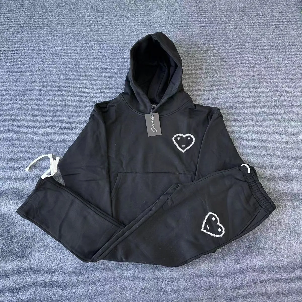 Mens Tracuits CARSICKO Polyester material Sportswear Set Winter Embroidery shooter warm women Y2k hoodies Designer long sleeve_voghion.com