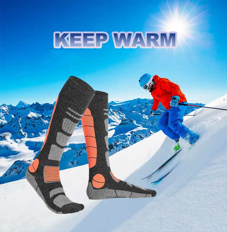 Calcetines de esquí de lana merino para hombre, para deportes de invierno, snowboard, ciclismo, senderismo, esquí, calcetines térmicos hasta la rodilla para hombre y mujer 230322_voghion.com