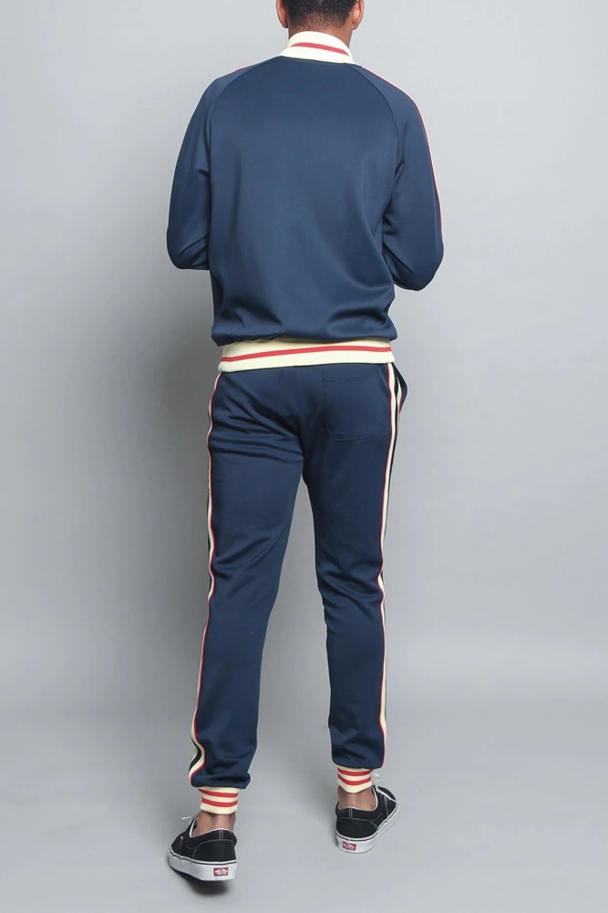 Autumn and winter new color matching for men's casual sports stand up collar zippered cardigan running sportswear hoodie_voghion.com