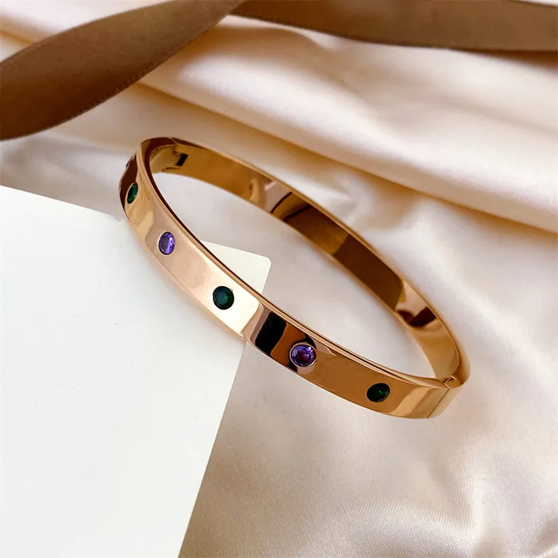 custom cuff dainty diamonds snake bracelets sliver bangle stainless steel wedding bracelet gold plated jewlery designer_voghion.com