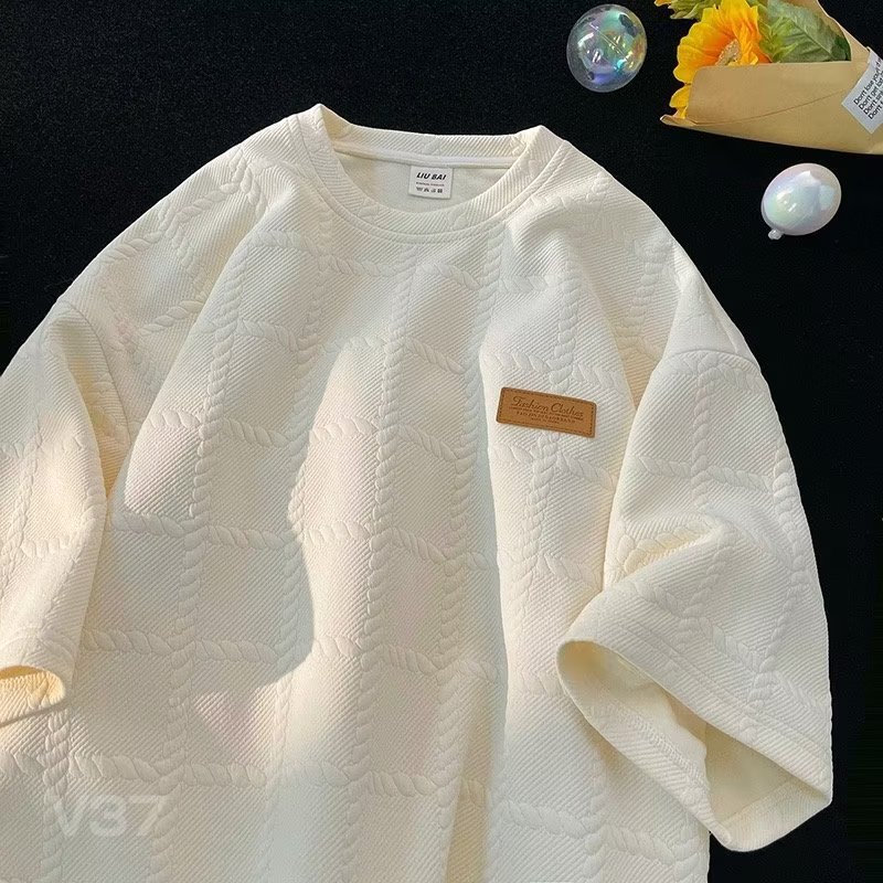 Vêtements pour hommes T-shirt à manches courtes pour hommes été 2024 nouveau design niche tops marque à la mode américaine vêtements à manches à cinq points