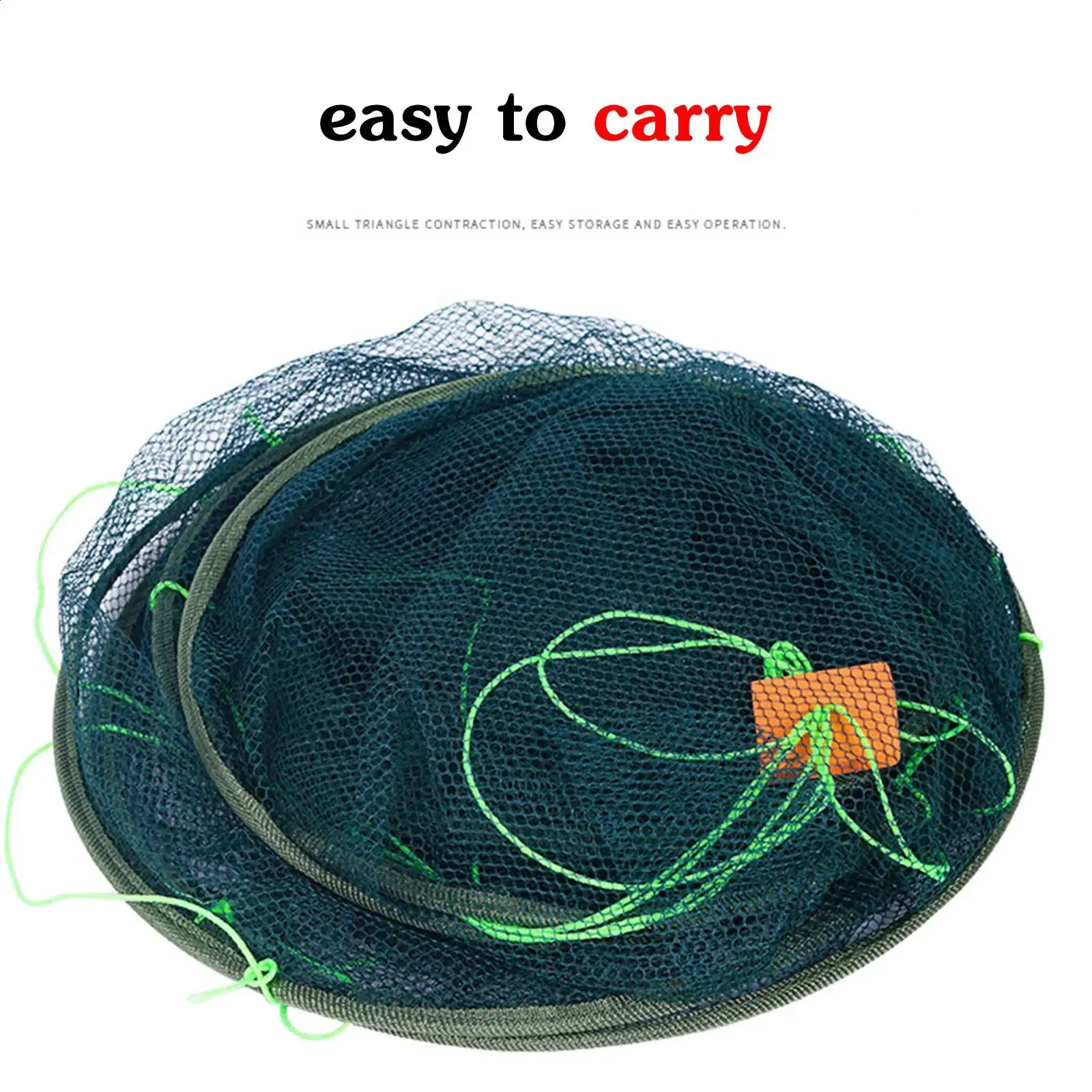 Foldable Drop Net Crayfish Catcher Fish Tank Fishing Rod Trap Cage Shrimp Bait Crab L7F4 250420_voghion.com