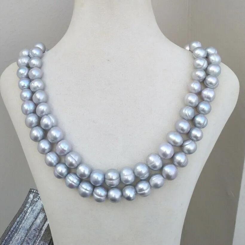 Collier perles baroques gris style mer du sud longue chaîne_voghion.com