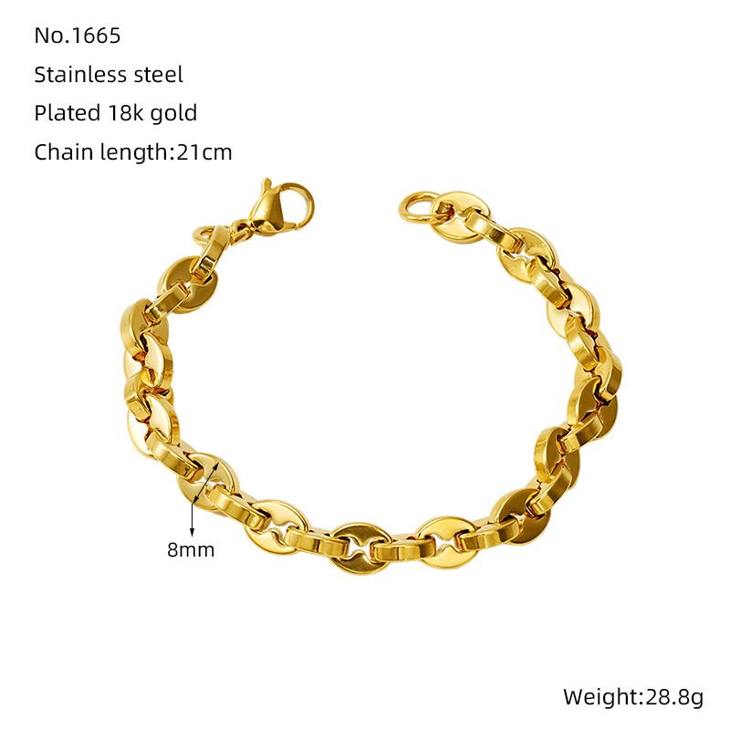 Eenvoudige stijl effen kleur 304 roestvrijstalen armbanden in bulk_voghion.com