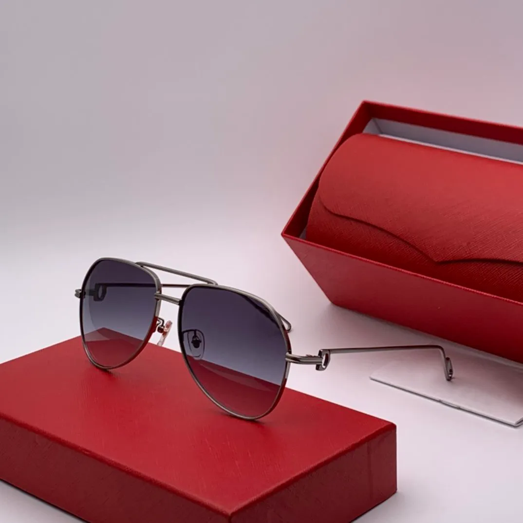 Lunettes de soleil de créateur pour homme et femme, lunettes de soleil pilote, fermoir en fer à cheval, montures design, revêtement de lentille artistique, bleu UV400, monture dorée_voghion.com