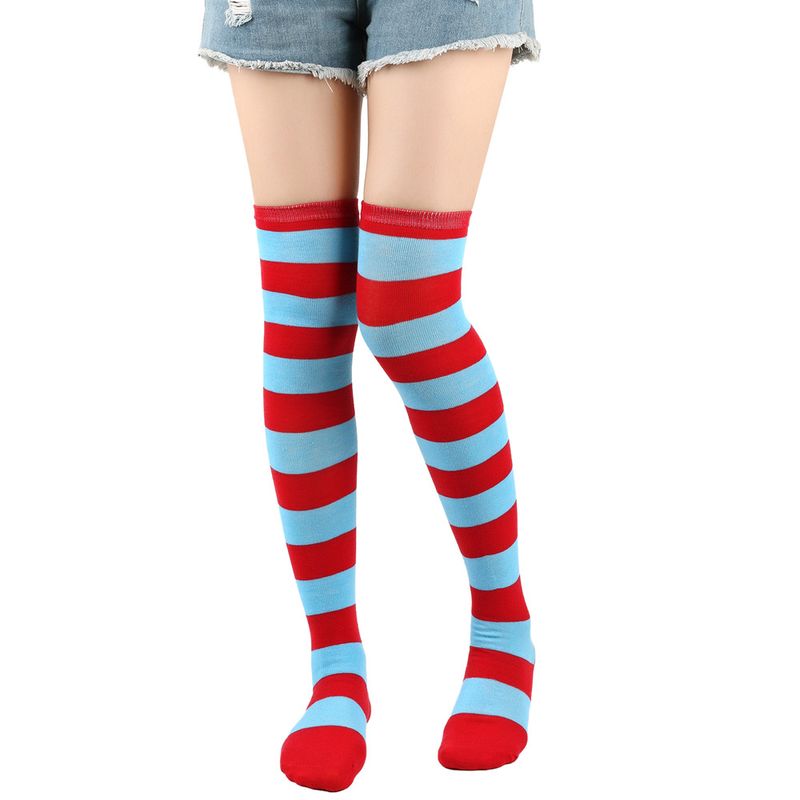 Christmas Knitted Striped Thigh Over Knee COS Anime Party Long Socks Women_voghion.com