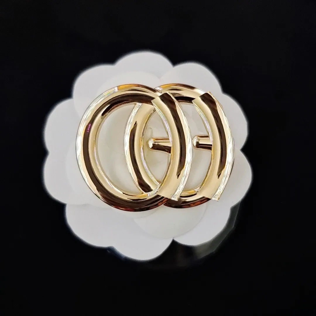 Diseñador Chapado en oro Broches Mujeres Crystal Rhinestone Marca Carta Broche Suéter Traje Traje Pin Ropa Joyería_voghion.com