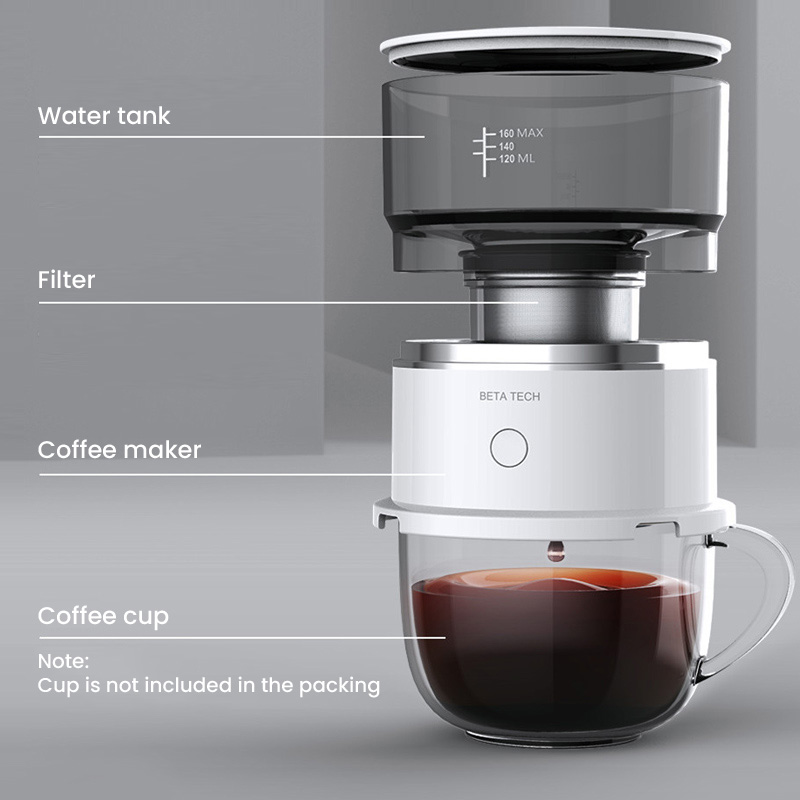 Portable Hand Brewing Coffee Machine Outdoor Mini Automatic Dripper Coffee Maker Pot Travel Extraction Coffee Brewer Grinder_voghion.com