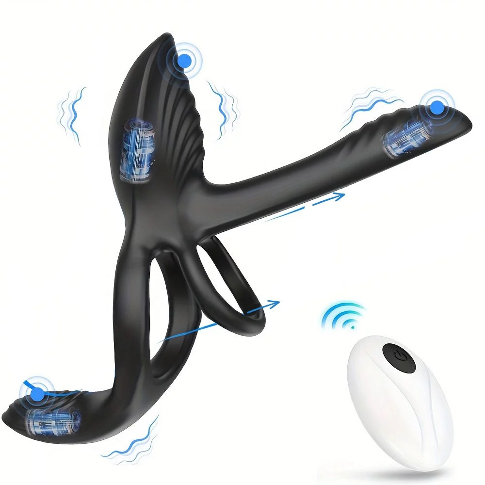 Vibratore ad anello con 3 motori e telecomando, giocattoli per adulti, stimolatore sessuale maschile e femminile C_voghion.com