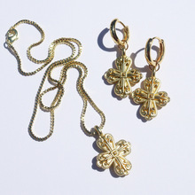 Genuine gold electroplated ins style colored zircon inlaid with protect you amulet pendant necklace_voghion.com