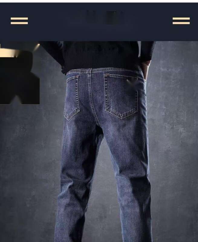 Herren Winter Jeans Weit Gerade Geschnitten Gefüttert Locker_voghion.com
