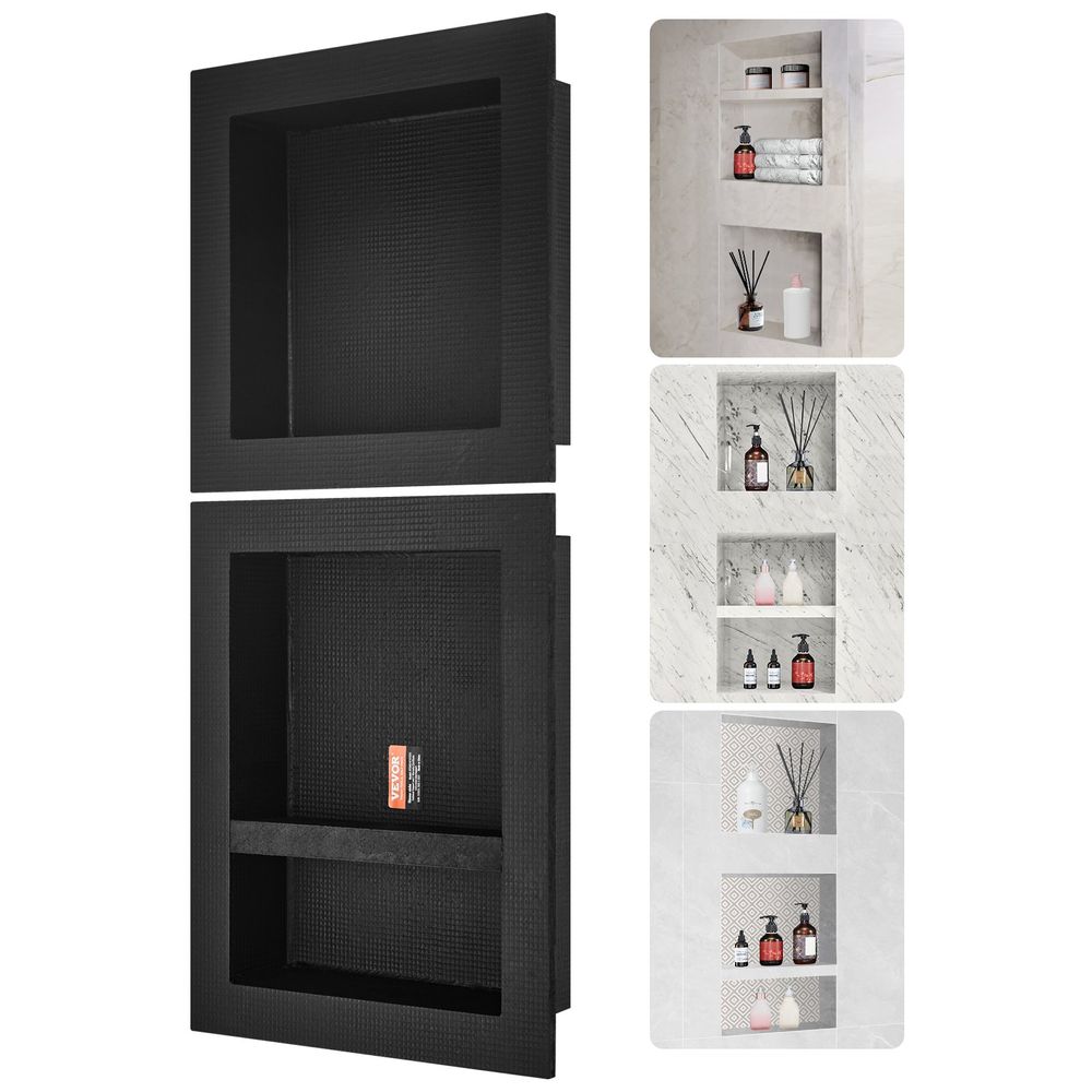 Shower Niche Ready For Tile 16' X 16' &amp; 16' X 20', Triple Shelf Organizer, Square Corners Wall-inserted Niche Recessed, Sealed Protection Moder_voghion.com