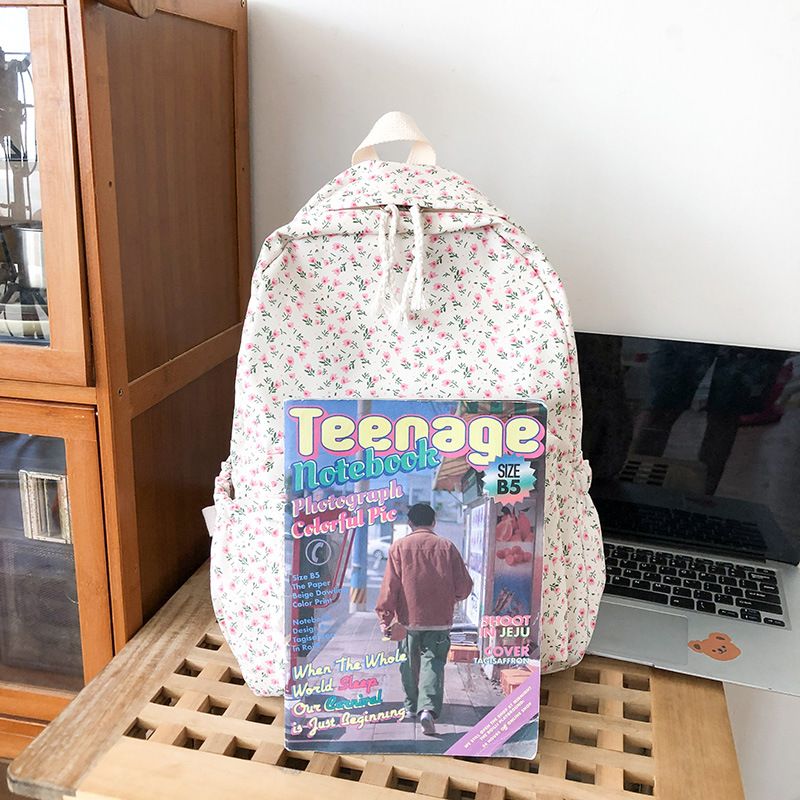 Schultasche weibliche kleine frische literarische Allgleiches Freizeit Blumenmädchen Student Rucksack_voghion.com